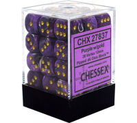 Chessex Signature 12mm d6 with pips Dice Blocks (36 Dice) - Vortex Purple w/gold