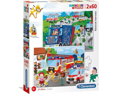 Clementoni Puzzle 2x60 elementów Super Kolor - Rescue Heroes