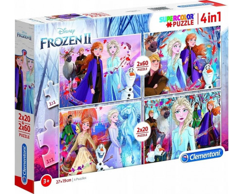 Clementoni Puzzle 2x20+2x60 Super kolor Frozen 2