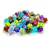 Chessex Bag of 50 Assorted loose Mini-Polyhedral d20s