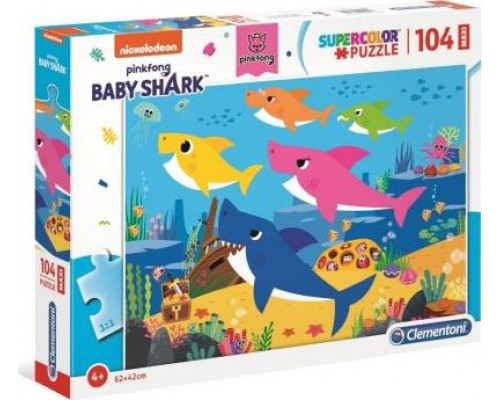 Clementoni Puzzle 104 elementów Maxi Baby Shark (23751)