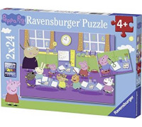 Ravensburger Puzzle dla dzieci Peppa w szkole - 2 x 24 szt.