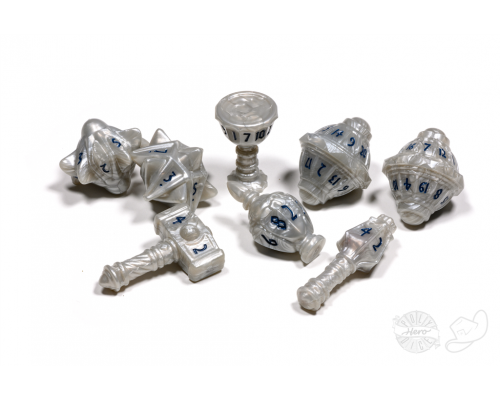 PolyHero Cleric 8 Dice Set Spirited Steel
