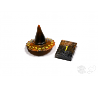 PolyHero Wizard d20 Wizard Hat and d2 Spellbook in Smoldering Ember