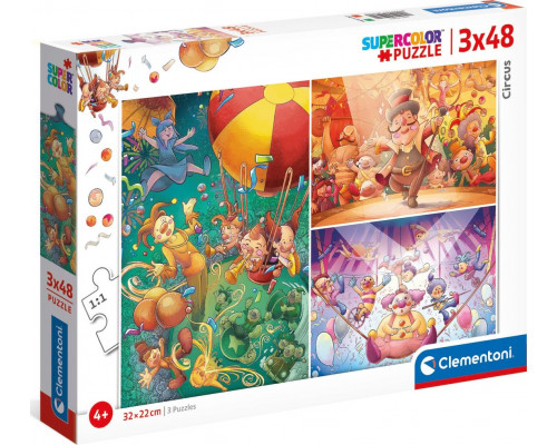 Clementoni Puzzle 3x48 Super Kolor Te Circus