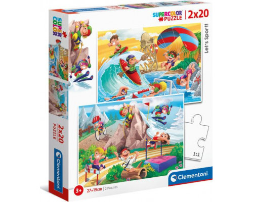 Clementoni Puzzle 2x20 elementów Let's sport! 24780