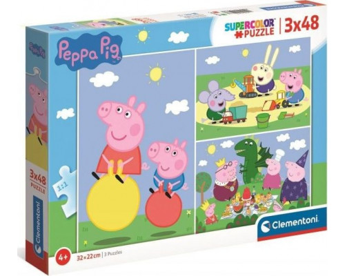 Clementoni Puzzle 3x48el Świnka Peppa 25263