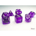 Chessex Translucent Mini-Polyhedral Purple/white 7-Die Set