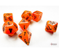 Chessex Vortex Mini-Polyhedral Orange/black 7-Die Set