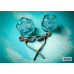 Chessex Hook Earrings Translucent Teal Mini-Poly d20 Pair