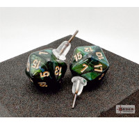 Chessex Stud Earrings Scarab Jade Mini-Poly d20 Pair