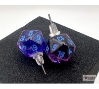 Chessex Stud Earrings Nebula Nocturnal Mini-Poly d20 Pair