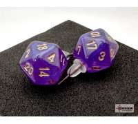 Chessex Stud Earrings Borealis Royal Purple Mini-Poly d20 Pair