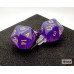 Chessex Stud Earrings Borealis Royal Purple Mini-Poly d20 Pair