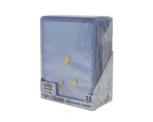 UP - Pikachu Toploader And Penny Sleeves Combo Pack For The Pokémon Trading Card Game (25 Pack)