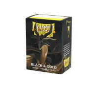 Dragon Shield Sleeves - Standard size - Matte Dual - Black & Gold (100 Sleeves)