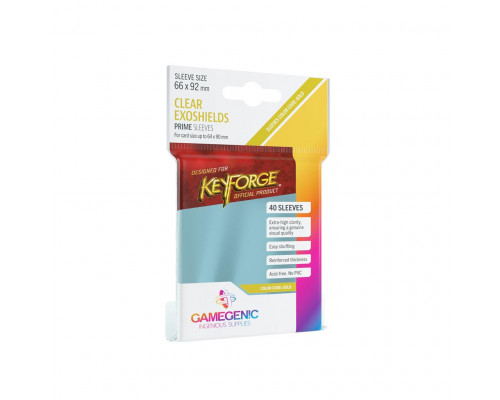 Gamegenic - PRIME KeyForge Exoshields 66 x 92 mm - Clear (40 Sleeves)