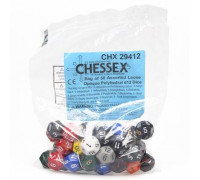 Chessex Opaque Bags of 50 Asst. Dice - Loose Opaque Polyhedral d12 Dice