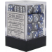 Chessex Gemini 12mm d6 Dice Blocks with pips Dice Blocks (36 Dice) - Blue-Steel w/white