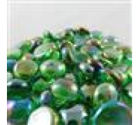 Chessex Gaming Glass Stones in Tube - Iridized Crystal Green (40)
