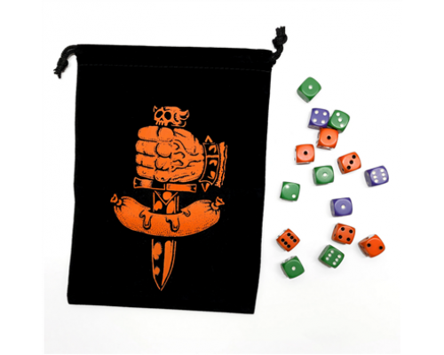 Dungeon Degenerates: Dice Bag and Dice