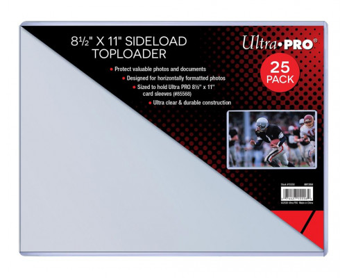 8-1/2" X 11" Side Load Toploader 25ct (sized to fit 8-1/2 x 11 card sleeves)