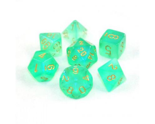 Chessex Borealis Polyhedral Light Green/gold Luminary 7-Die Set