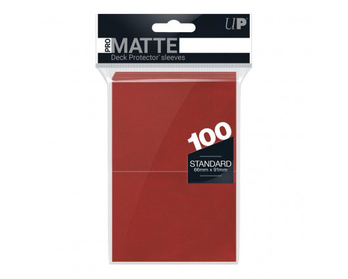 UP - Standard Deck Protector - PRO-Matte Red (100 Sleeves)