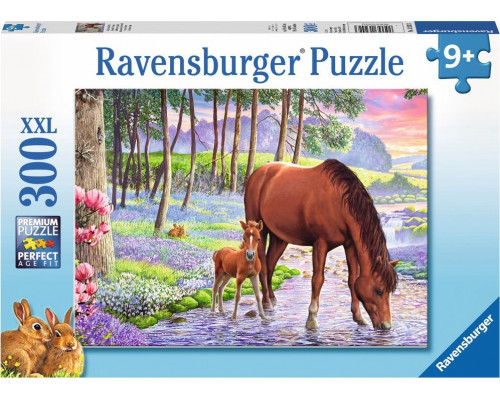 Ravensburger Puzzle 300 elementów - Konie o zachodzie słońca
