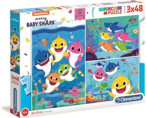 Clementoni Puzzle 3x48 elementów Baby Shark