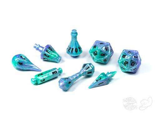 PolyHero Wizard 8 Dice Set Aether Mist