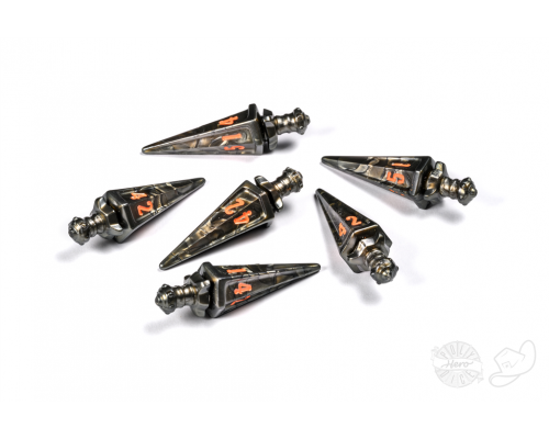 PolyHero Warrior 6d6 Swords Steel Grey