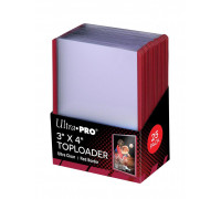 UP - Toploader - 3" x 4" Red Border (25 pieces)