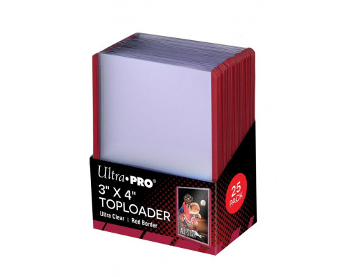 UP - Toploader - 3" x 4" Red Border (25 pieces)