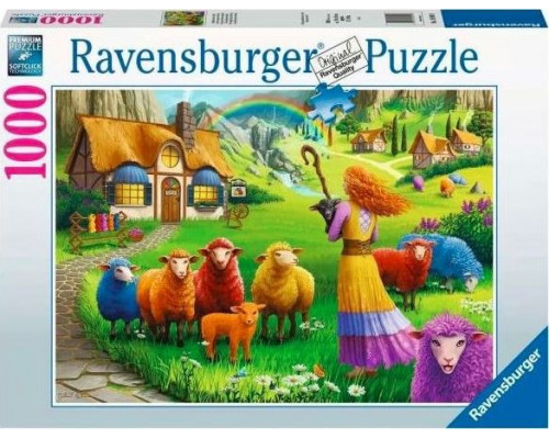 Ravensburger Puzzle 2D 1000 elementów Kolorowa wełna