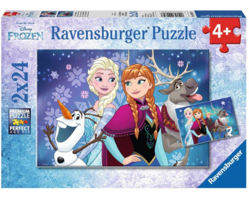 Ravensburger Puzzle 2x24 elementów Frozen - Zorza polarna