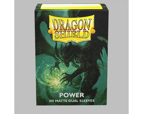 Dragon Shield Dual Matte Sleeves - Metallic Green / Power (100 Sleeves)