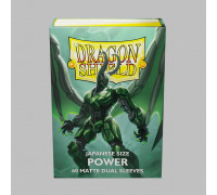 Dragon Shield Dual Matte Japanese Size Sleeves - Metallic Green / Power (60 Sleeves)