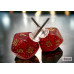 Chessex Stud Earrings Glitter Ruby Mini-Poly d20 Pair