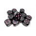 Opaque Black/pink 16mm d6 Dice Block (12 dice)