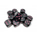 Opaque Black/pink 16mm d6 Dice Block (12 dice)