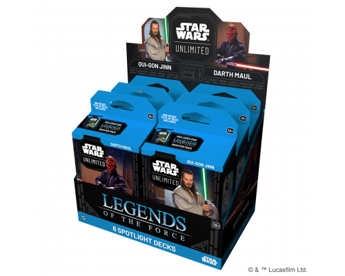 FFG - Star Wars: Unlimited - Legends of the Force Spotlight Deck Display (6 Decks) - EN