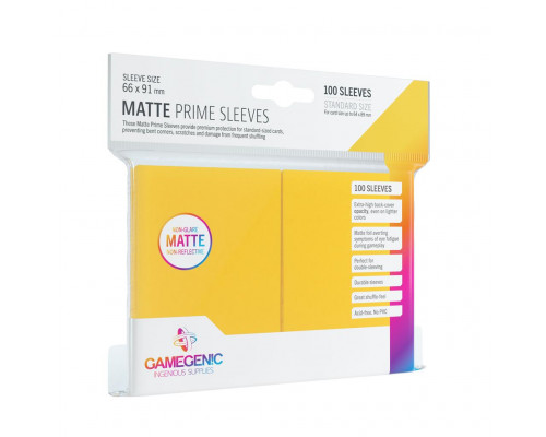 Gamegenic - Matte Prime Sleeves Yellow (100 Sleeves)