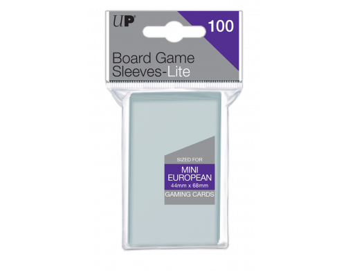 UP - Lite Mini European Board Game Sleeves 44mm x 68mm (100 Sleeves)