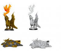 D&D Nolzur's Marvelous Miniatures - Gold Dragon Wyrmling & Small Treasure Pile