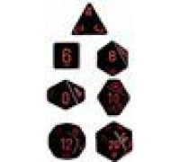 Chessex Opaque Polyhedral 7-Die Sets - Black w/red