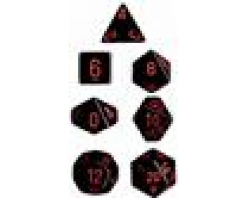 Chessex Opaque Polyhedral 7-Die Sets - Black w/red