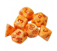Chessex Festive Polyhedral 7-Die Set - Sunburst w/red