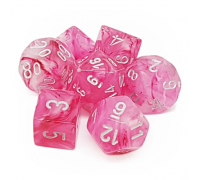 Chessex Ghostly Glow 7-Die Set - Pink w/silver