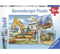 Ravensburger Puzzle 3x49  - Duże maszyny budowlane